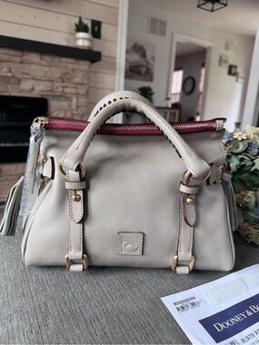 NEW Dooney & Bourke Mini Florentine Satchel - Light Taupe